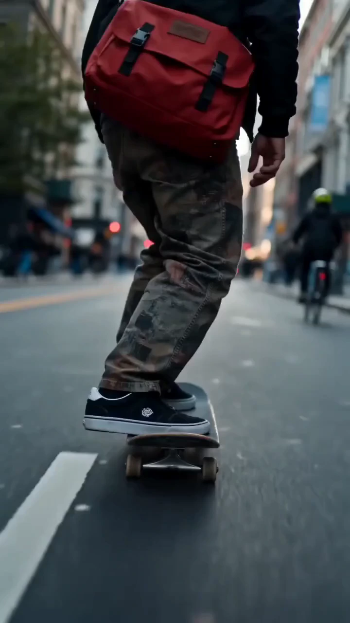 Ultra-realistic cinematic street shot, handheld tracking, natural daylight