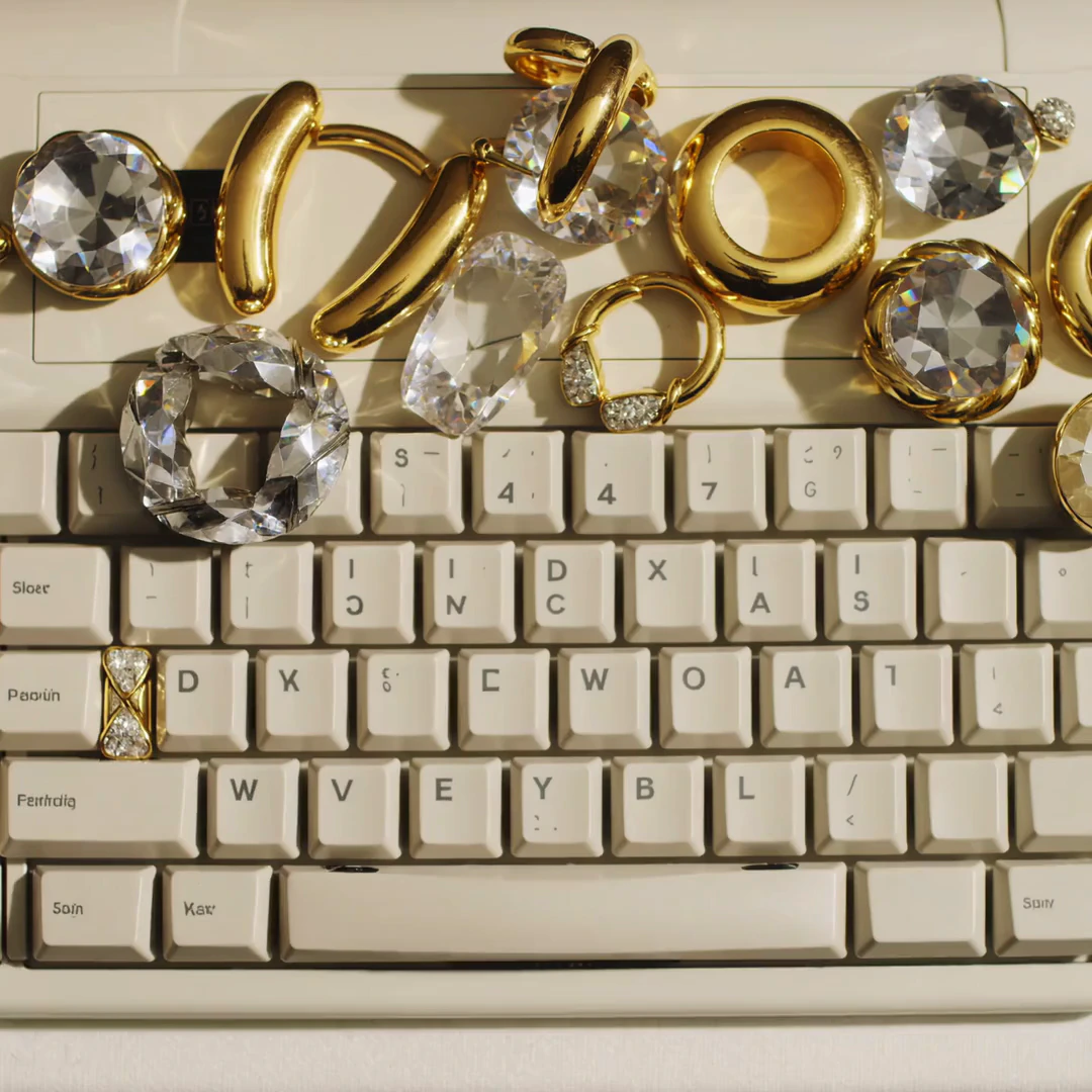 A cinematic macro overhead shot of a vintage beige computer keyboard covered
